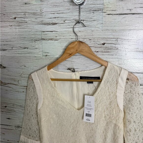 French Connection T-Gigliolia Moments Dress white cream lace NWT size 2 - Picture 3 of 8
